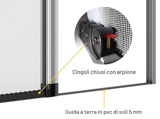 Guida a pavimento in PVC da 5mm e cingoli di tenuta della zanzariera Jolly - IS Metal Teramo